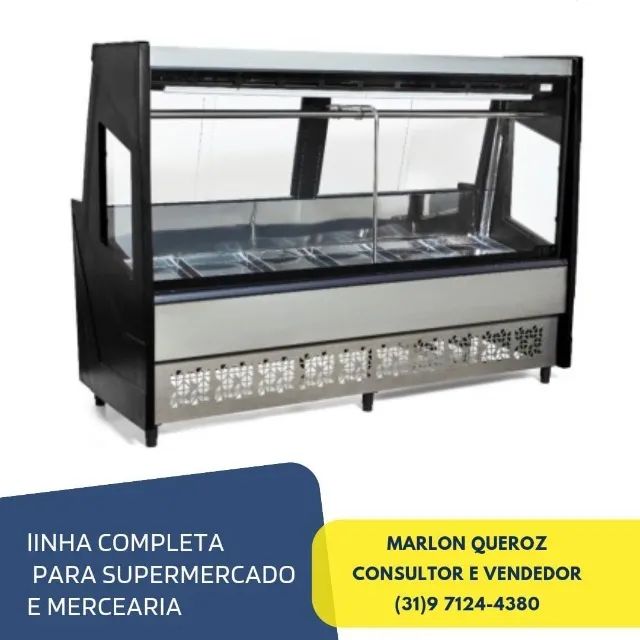 Balcão de Açougue 2M Preto Polar 220v
