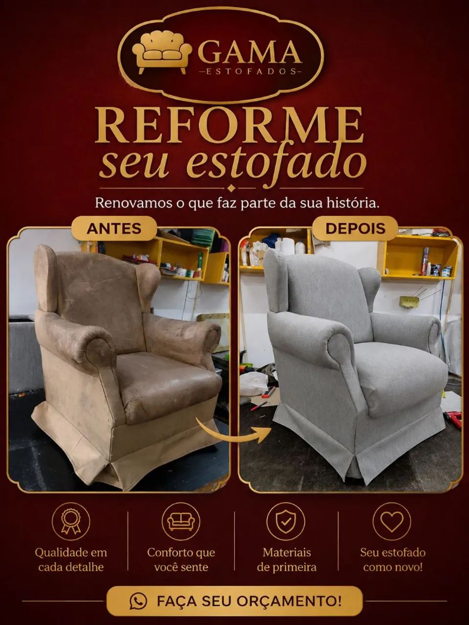 Reforma e concerto de estofados 
