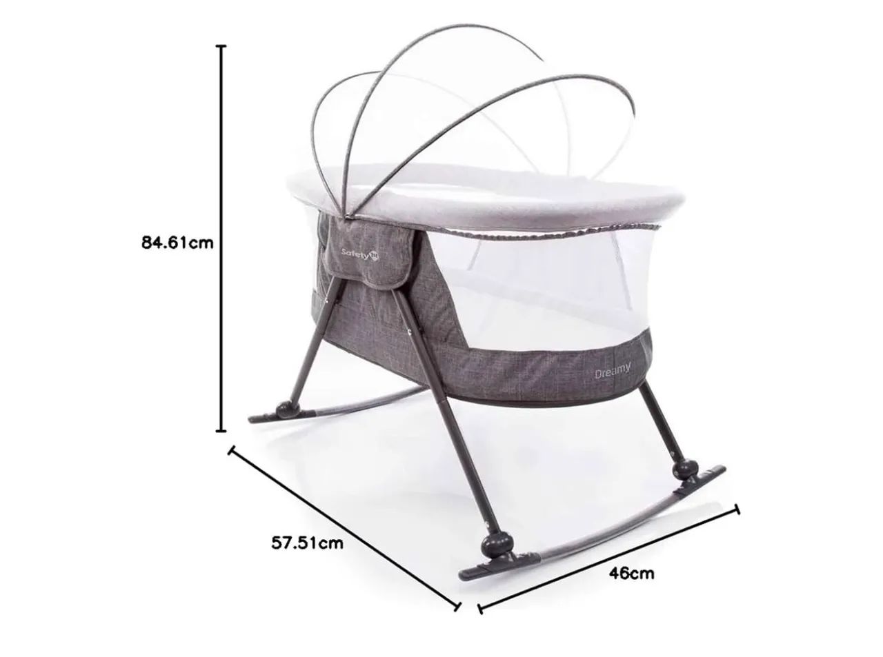 MaxiBaby Berço Portátil Infantil Cercado 0-15kg Lazy Grafite - Foto 2