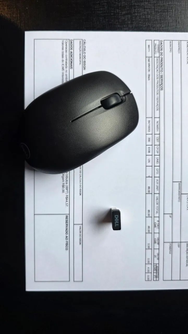 Mouse Dell sem fio com receptor semi novo - Foto 2