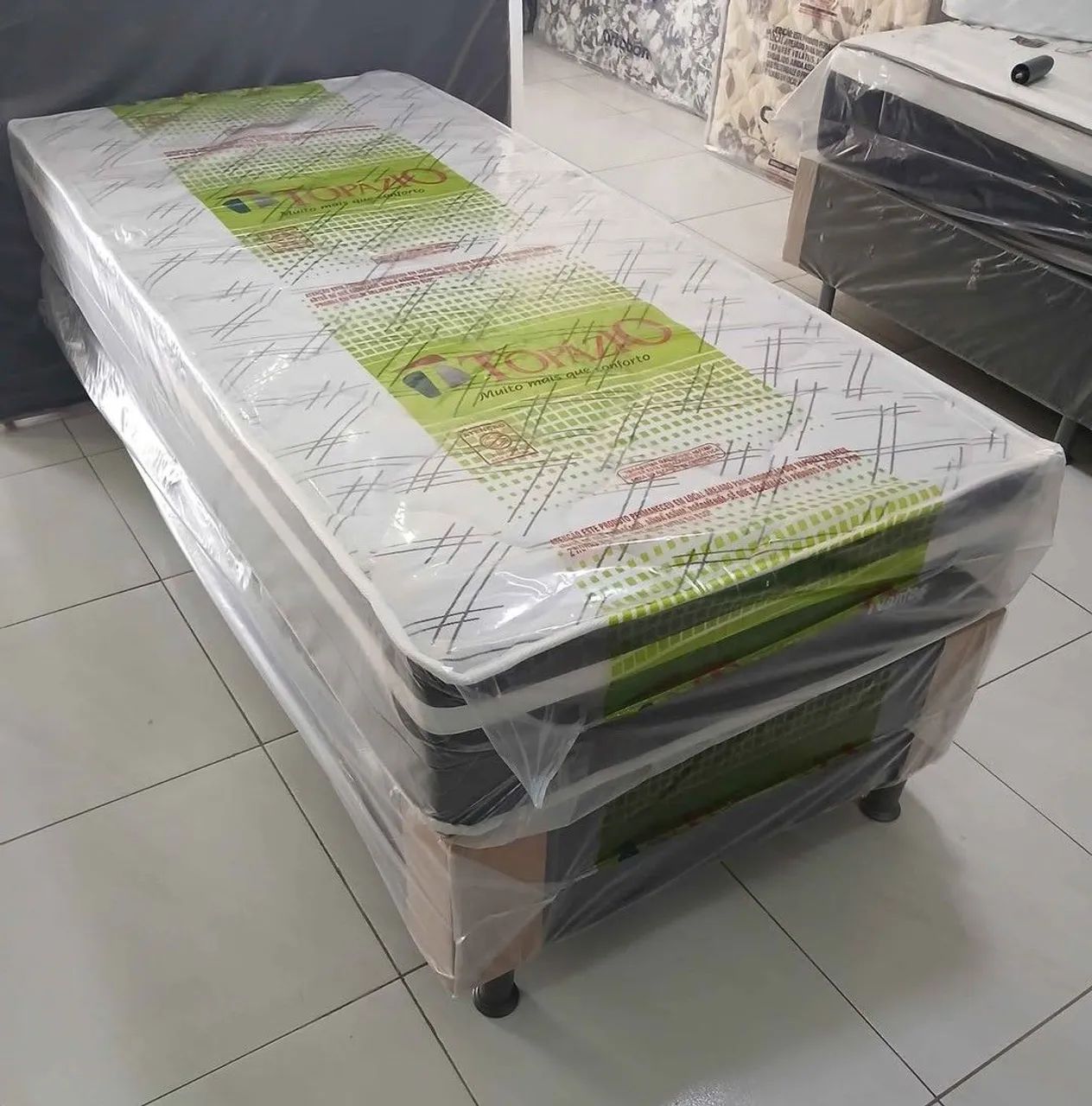 CAMA BOX SOLTEIRO TOPAZIO - BASE + COLCHÃO SEPARADOS - Foto 2