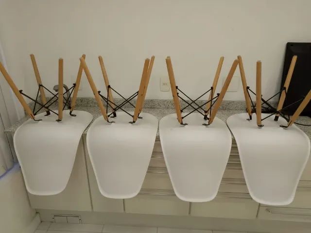 KIT de Cadeiras Easy Wood branca - Foto 2