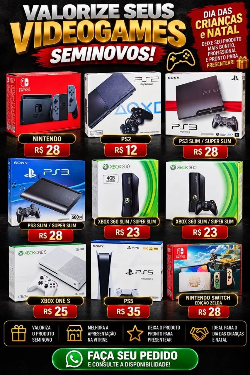 CAIXAS DE VIDEOGAME! DIVERSOS MODELOS!