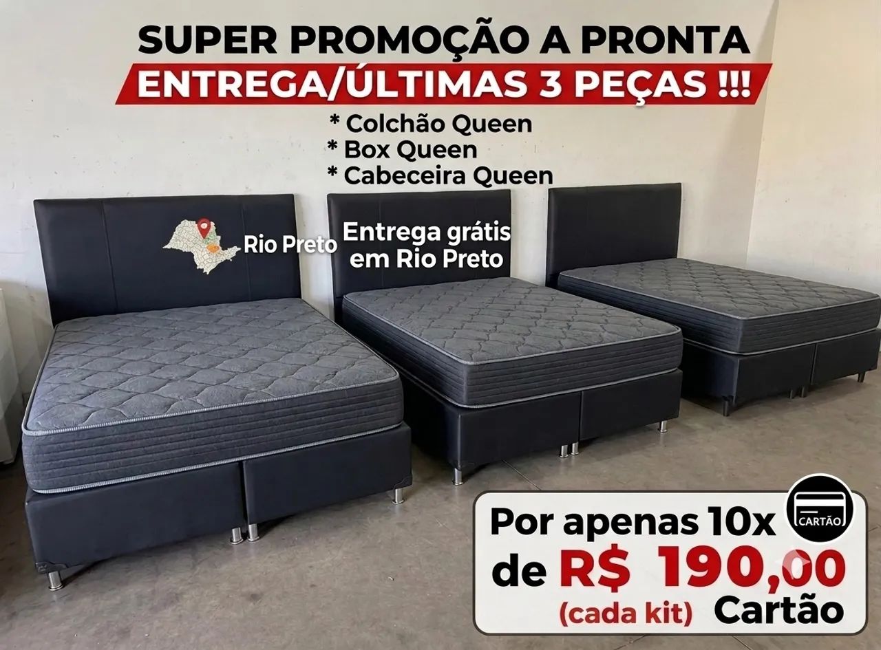 Kit Box+Colchão+Cabeceira 