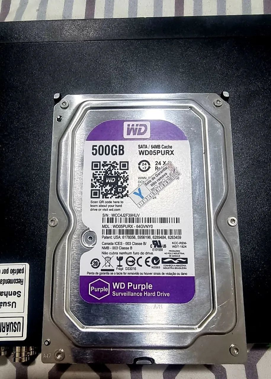 XVR GP3 Multi Modo 8 Canais + HD Western Digital Purple 500GB NOVOS  - Foto 2
