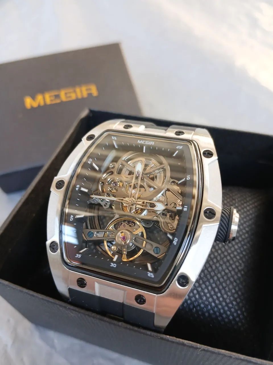 Relógio Masculino Megir Automático Tunneau - Foto 3