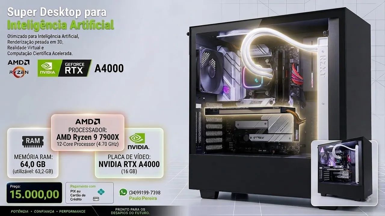AMD RYZEN 9 7900X RTX NVIDIA A4000 16GB