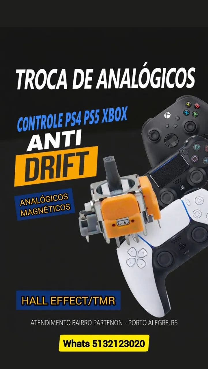 Troca de Analógicos Hall Effect Anti Drift