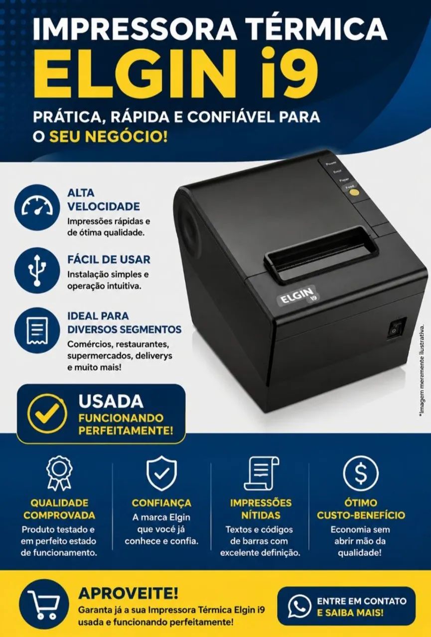 IMPRESSORA TÉRMICA ELGIN i9 - USADA