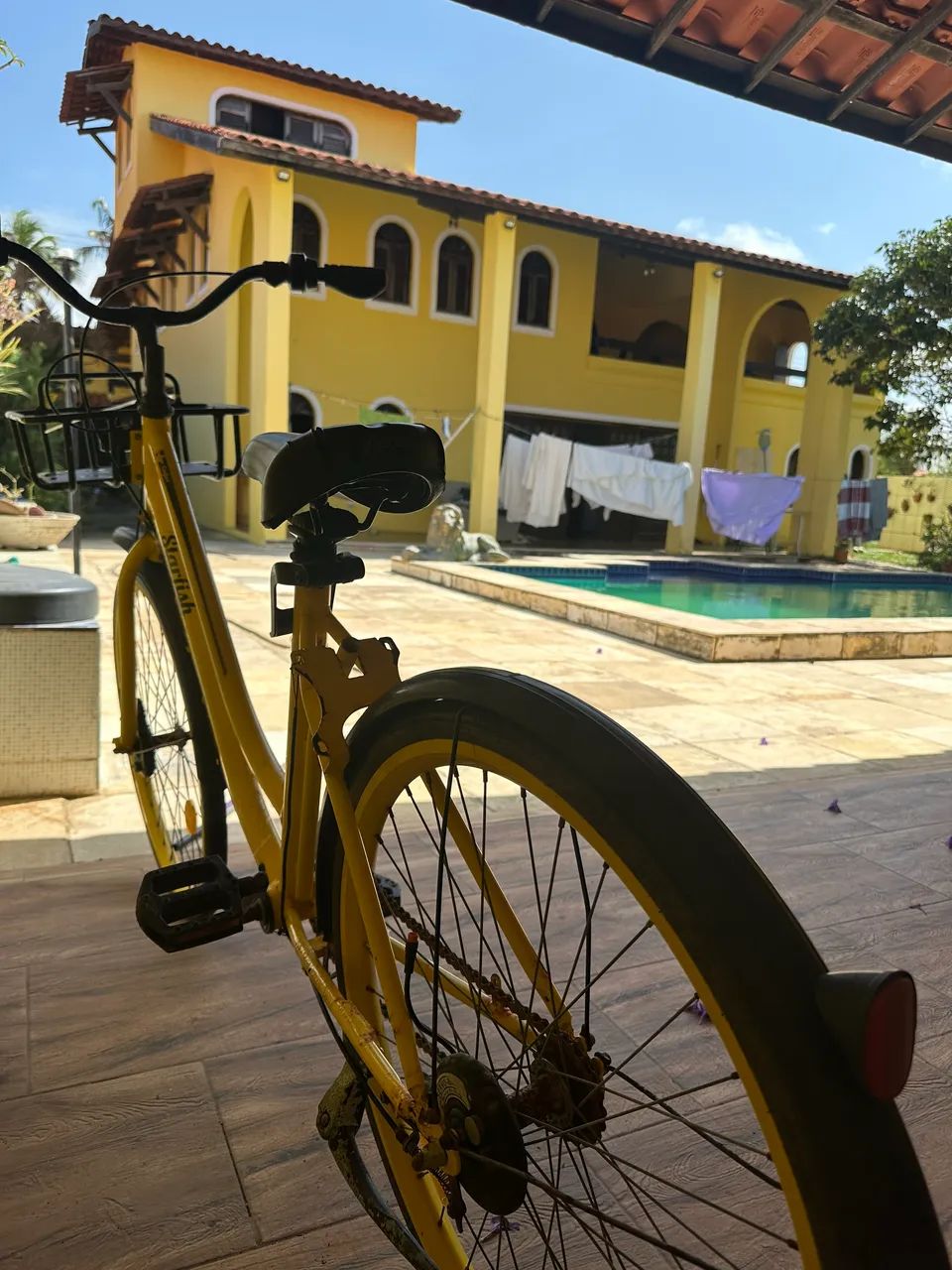 Bicicleta Urbana Starfish Aro 26 Amarela com sexta  - Foto 2