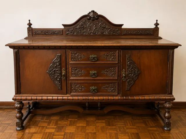 Buffet Clássico Colonial em Madeira Maciça Entalhada - 2 m