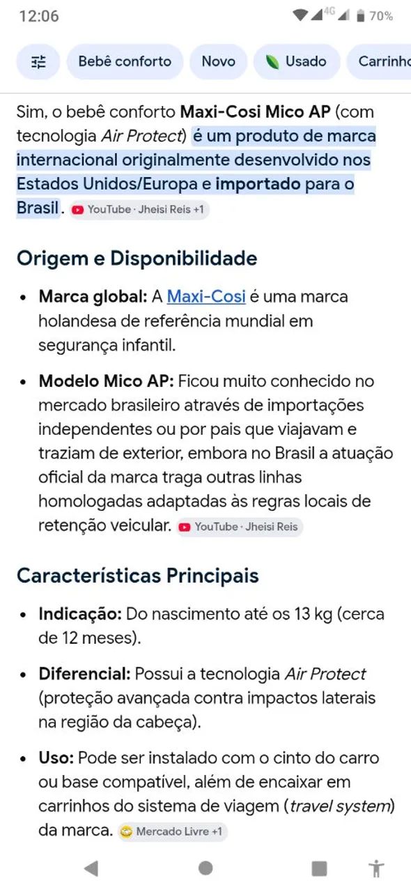 Cadeirinha Bebê Conforto Maxi-Cosi Mico AP Semi-nova - Foto 2