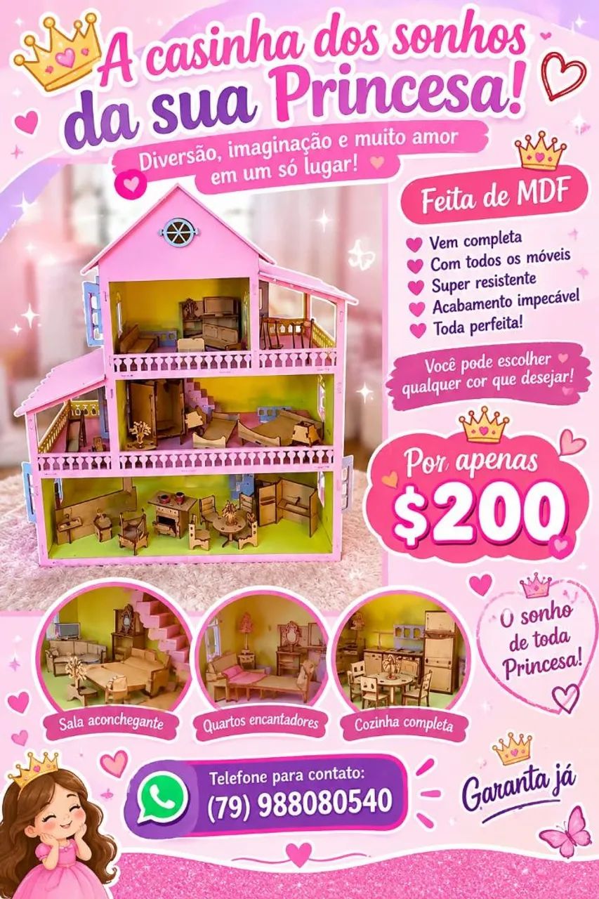 Casa de boneca MDF