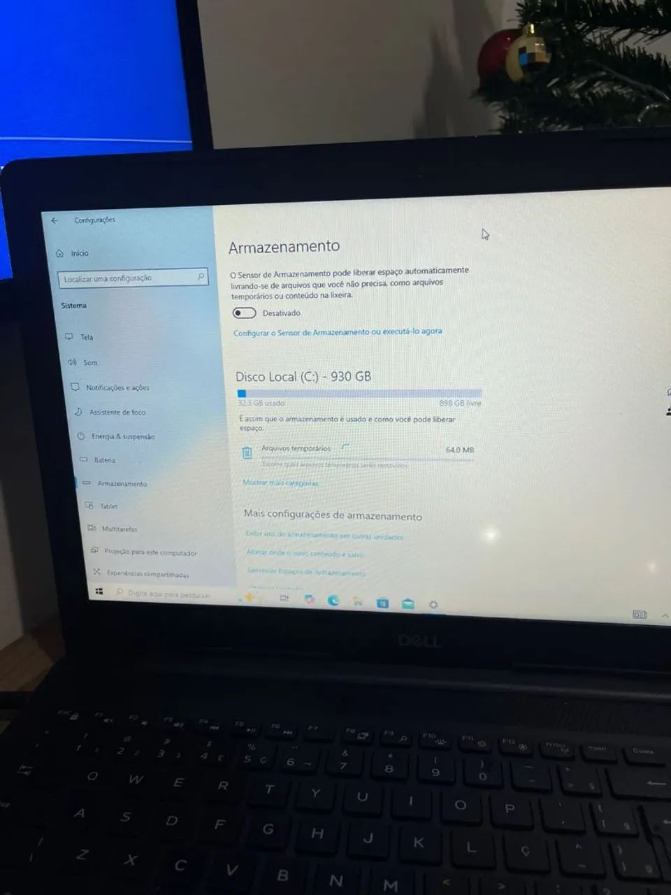 Notebook Dell core i3 7th gen 8gb ram HD 1tb (1000gb) bateria viciada - Foto 4