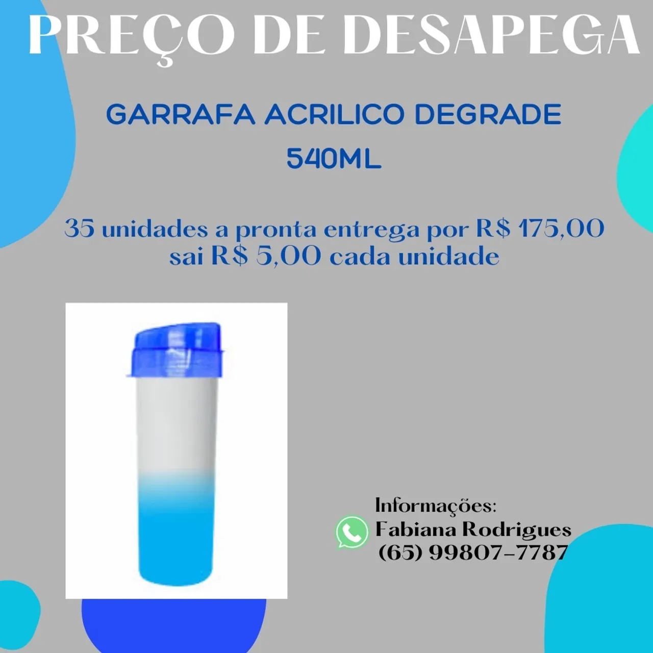 Garrafa Acrílica Degrade 540ml