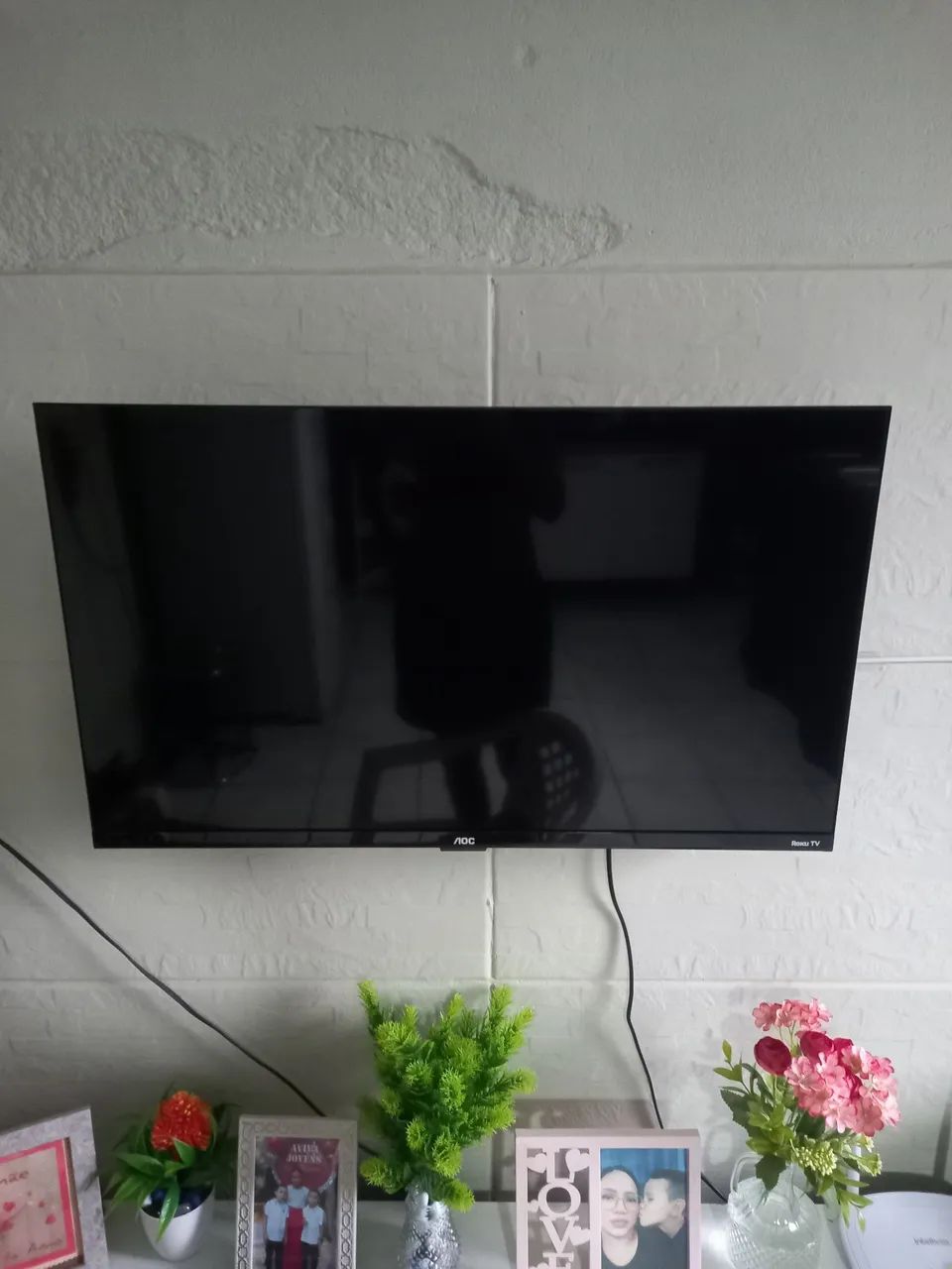 Tv smart Aoc roku 32 display queimado 