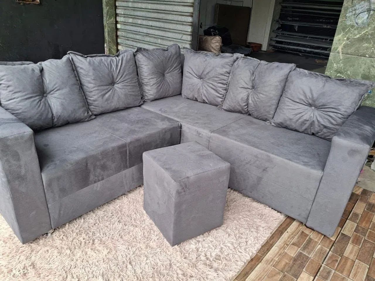 Ofertas sofá d canto compre o sofá ganhe um puff - Foto 2