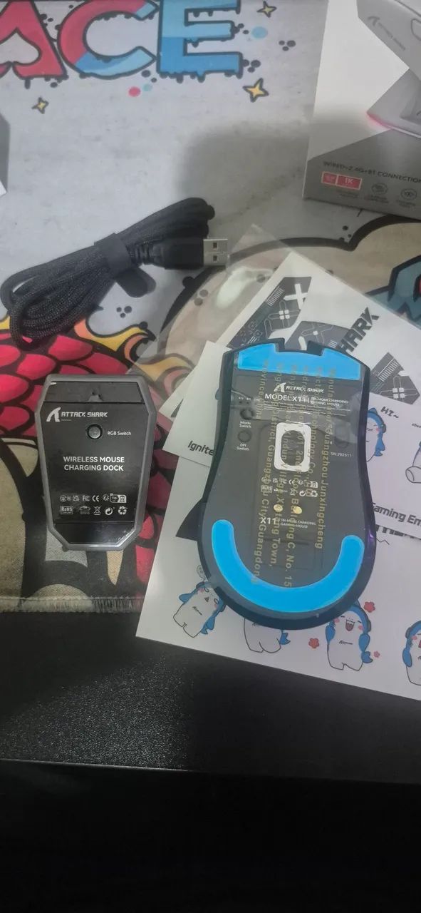 MOUSE ATTACK SHARK X11 COM DOCK DE CARREGAMENTO (LACRADO) - Foto 3
