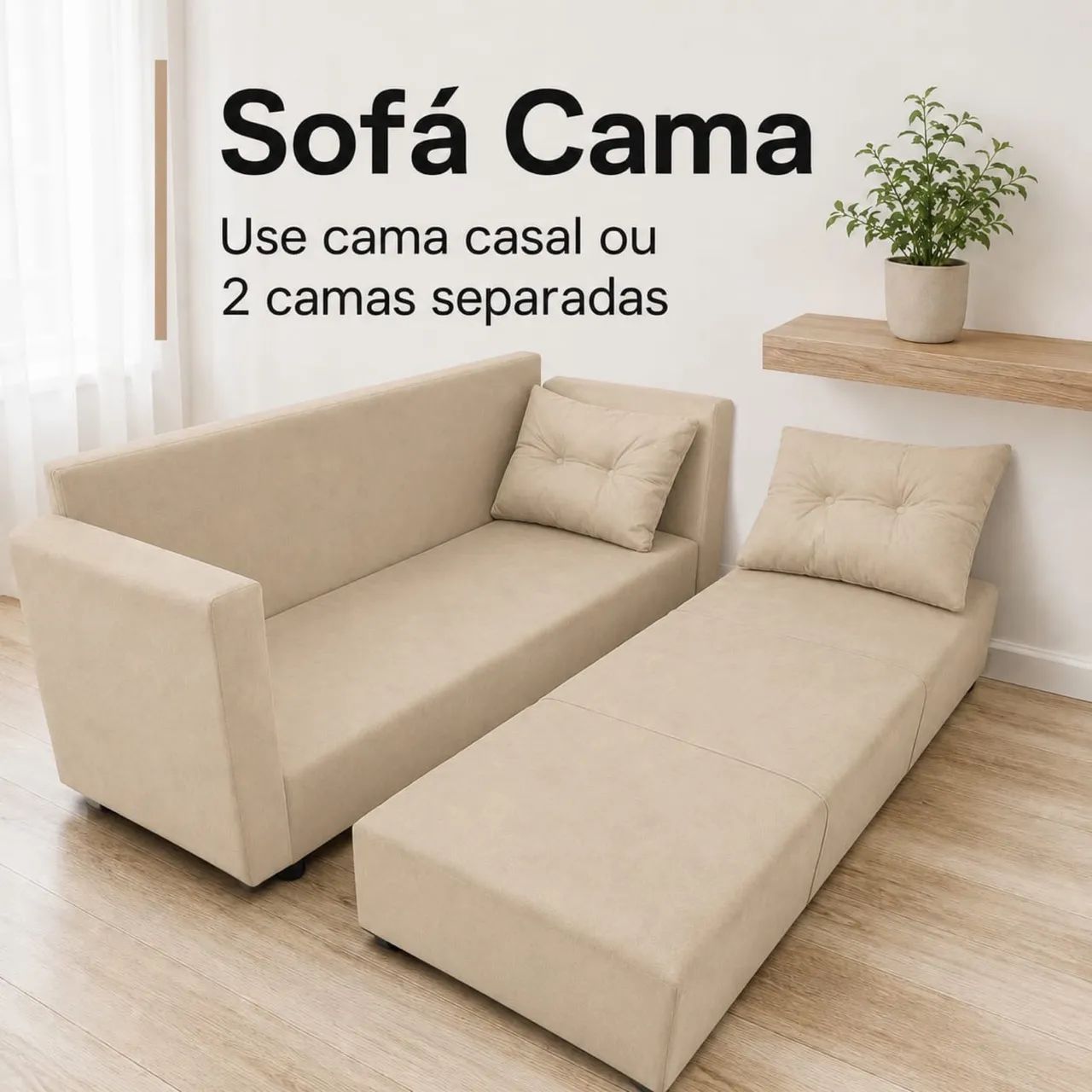 SOFÁ CAMA CASAL!!! 3 Lug, Braços e Almofadas PAGUE NA ENTREGA APENAS!! - Foto 5