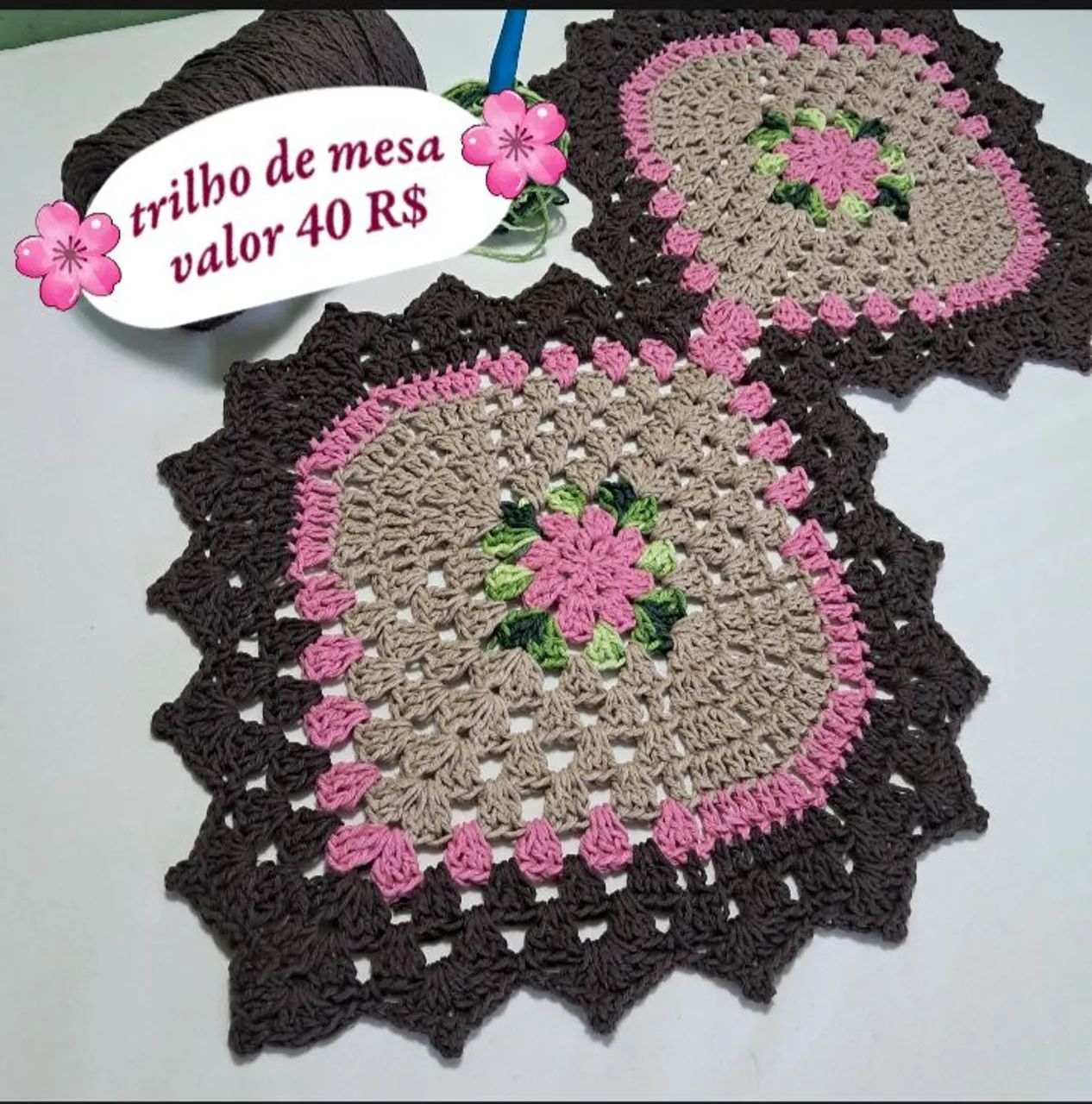 Caminho de mesa de crochê  - Foto 3