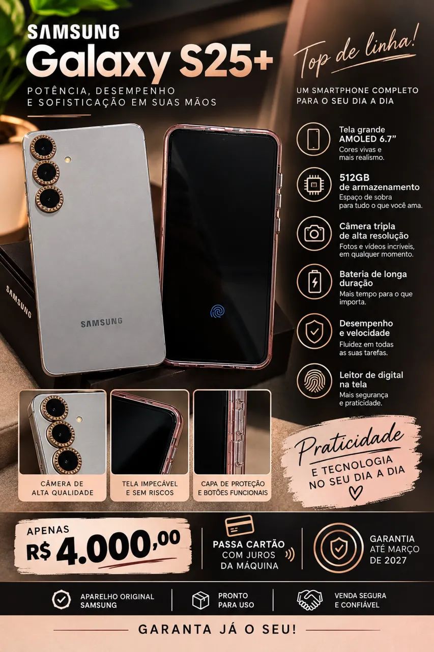 S25+ 512gb com garantia 