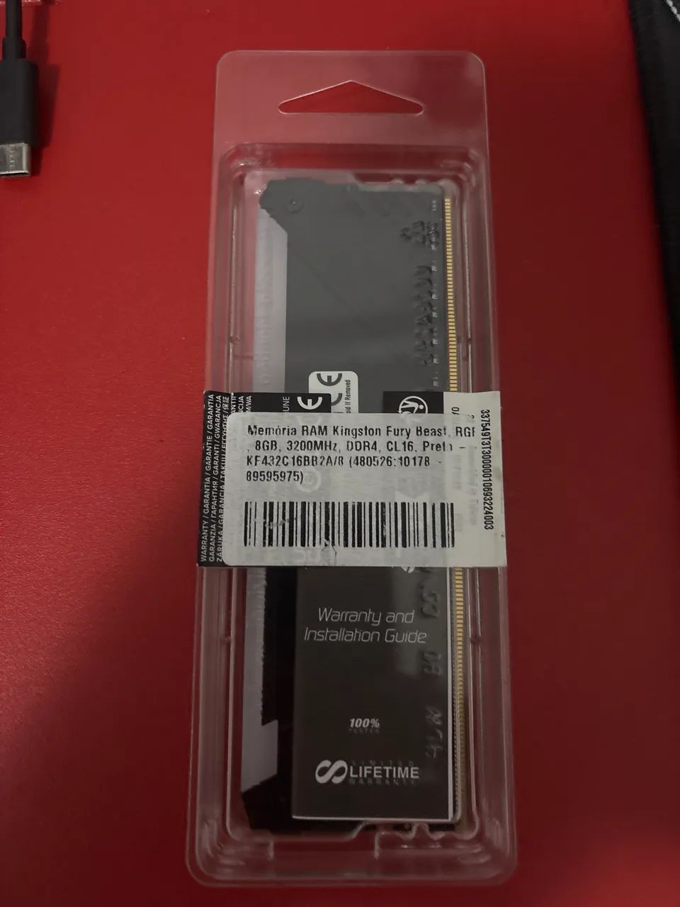 Memória 8GB DDR4 3200mhz Kingston Fury com led - Foto 2