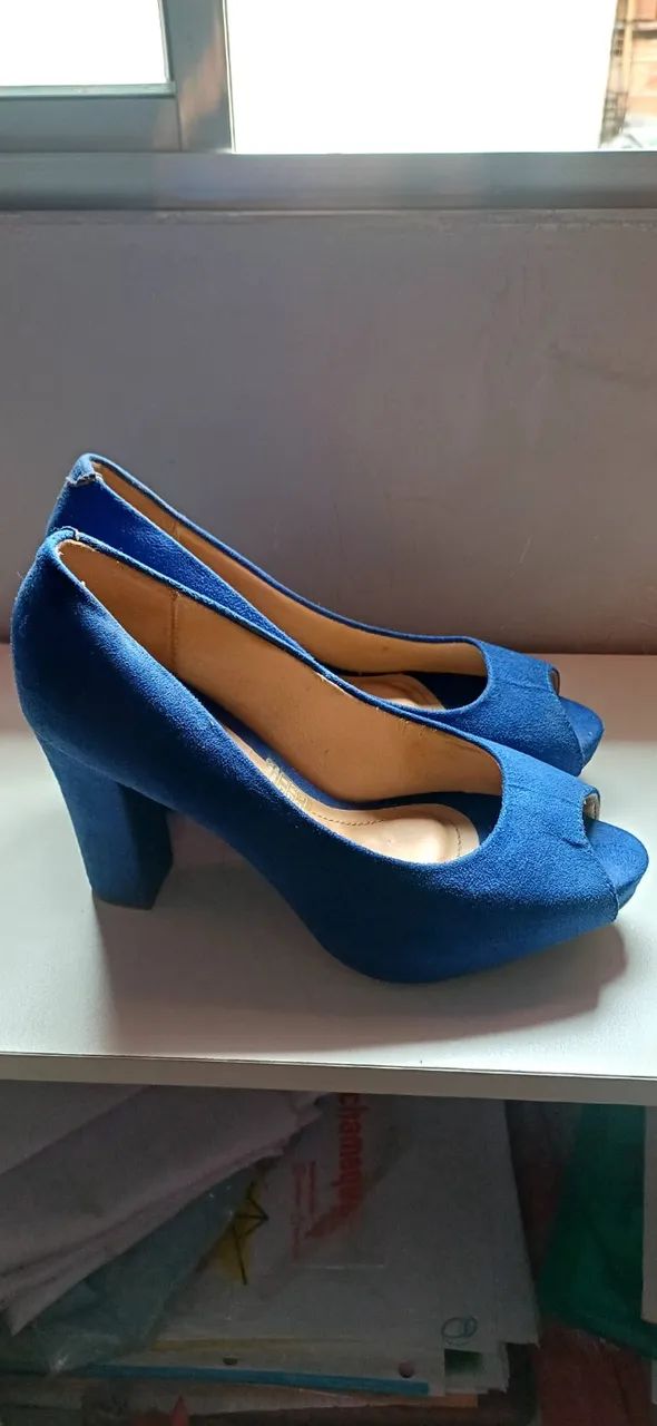 Sapato Azul Royal Camurça - Foto 2