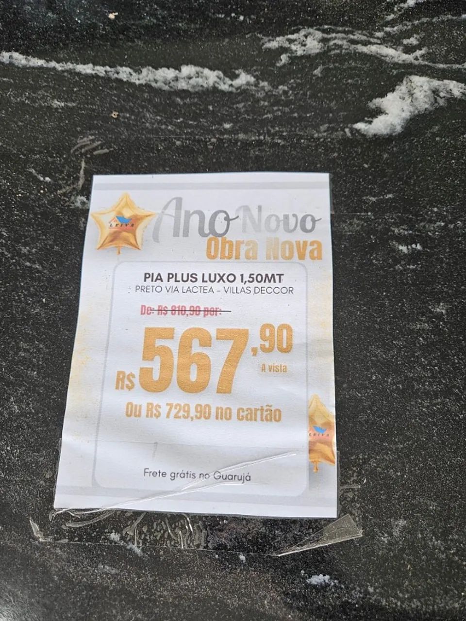 Pia Granito cor Via lactea 1,50cm com cuba inox - Foto 4