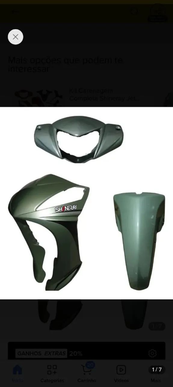 Kit carenagem jet sport Shineray 50cc  - Foto 3