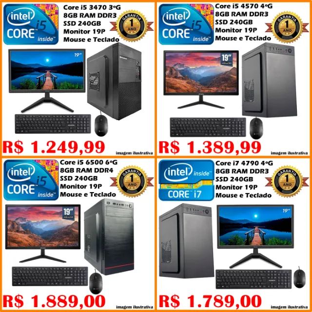 Computador PC Desktop i3 i5 i7 1 Ano Garantia. - Foto 2
