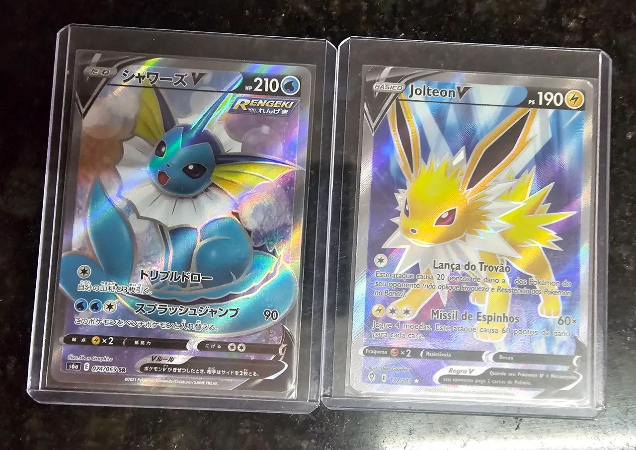 Cartas Pokémon Eeveelutions Vaporeon, Eevee, Flareon e Jolteon - Foto 4