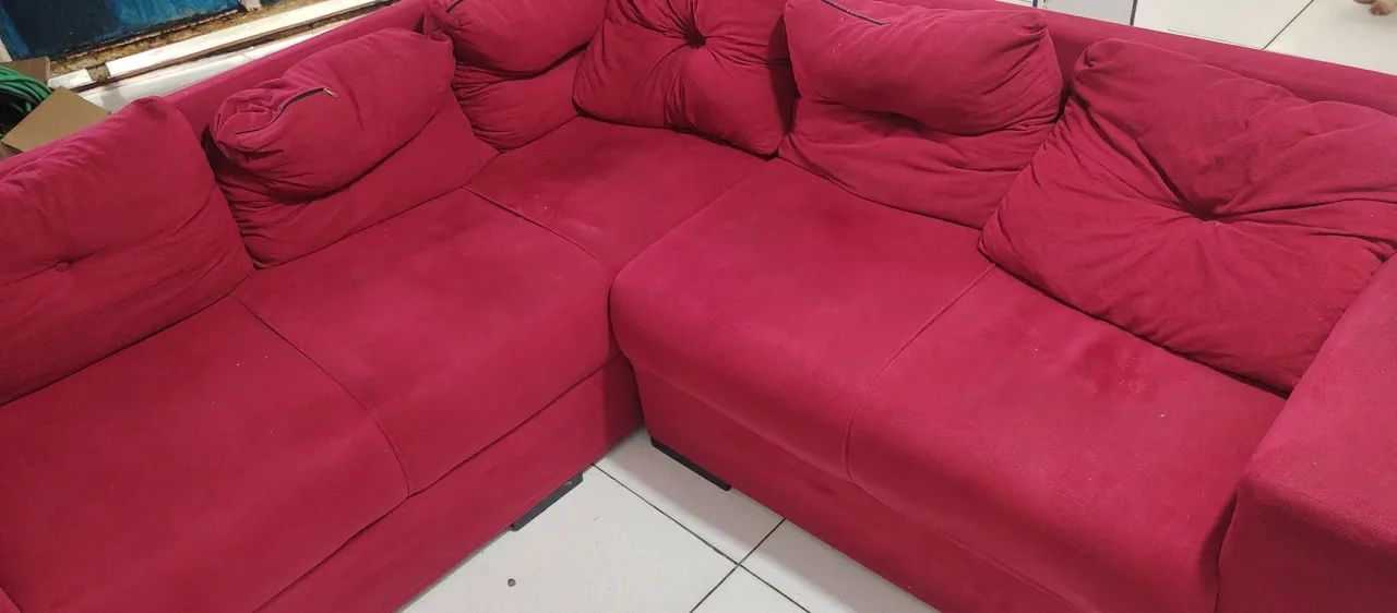 Sofá de canto veludo de 5 lugares - Foto 2