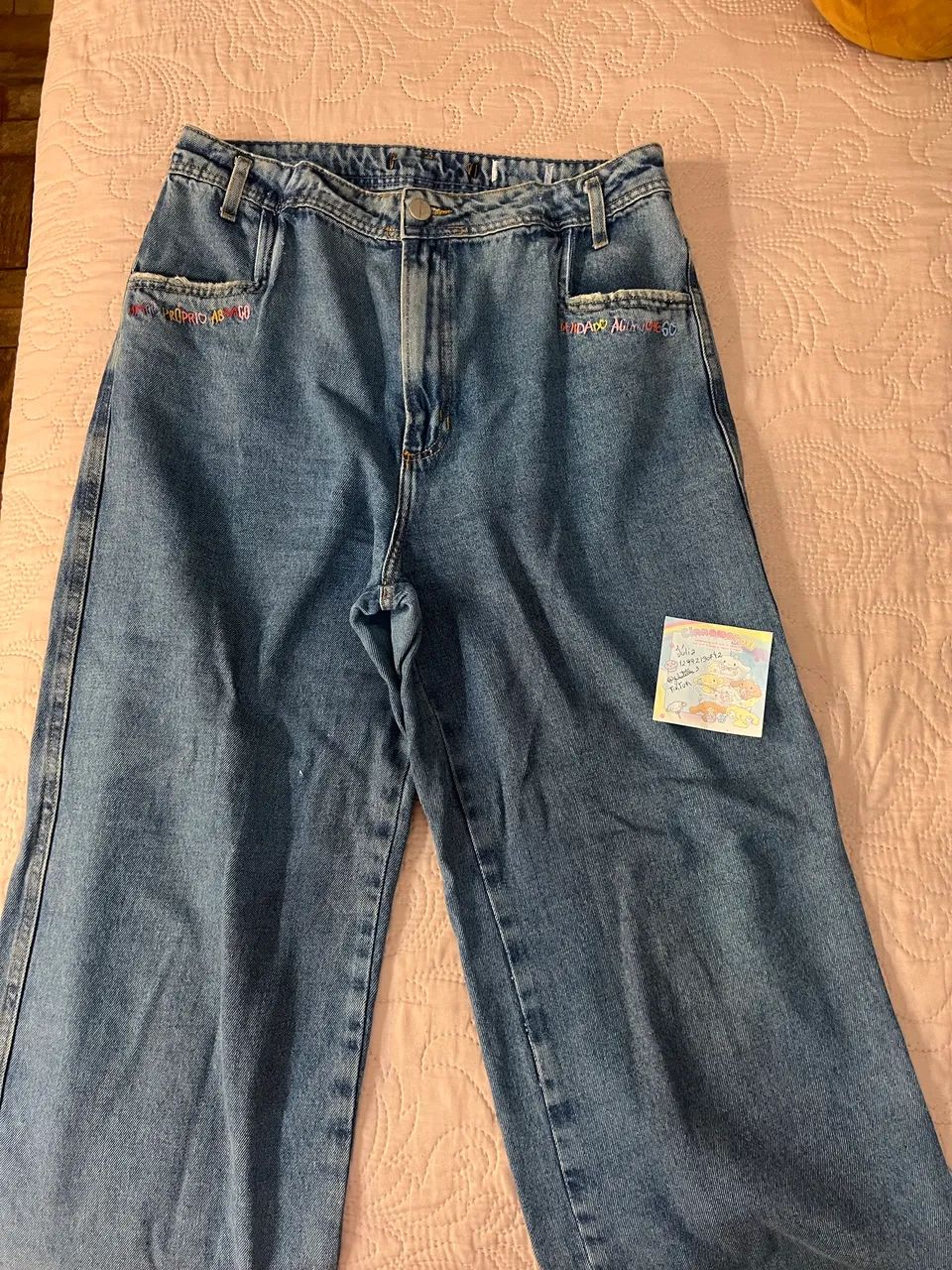Calça jeans wide leg 