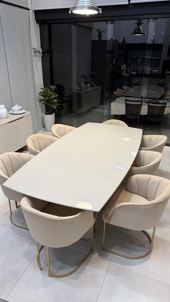 CONJUNTO MESA 8 LUGARES ALTO PADRÃO  - Foto 2