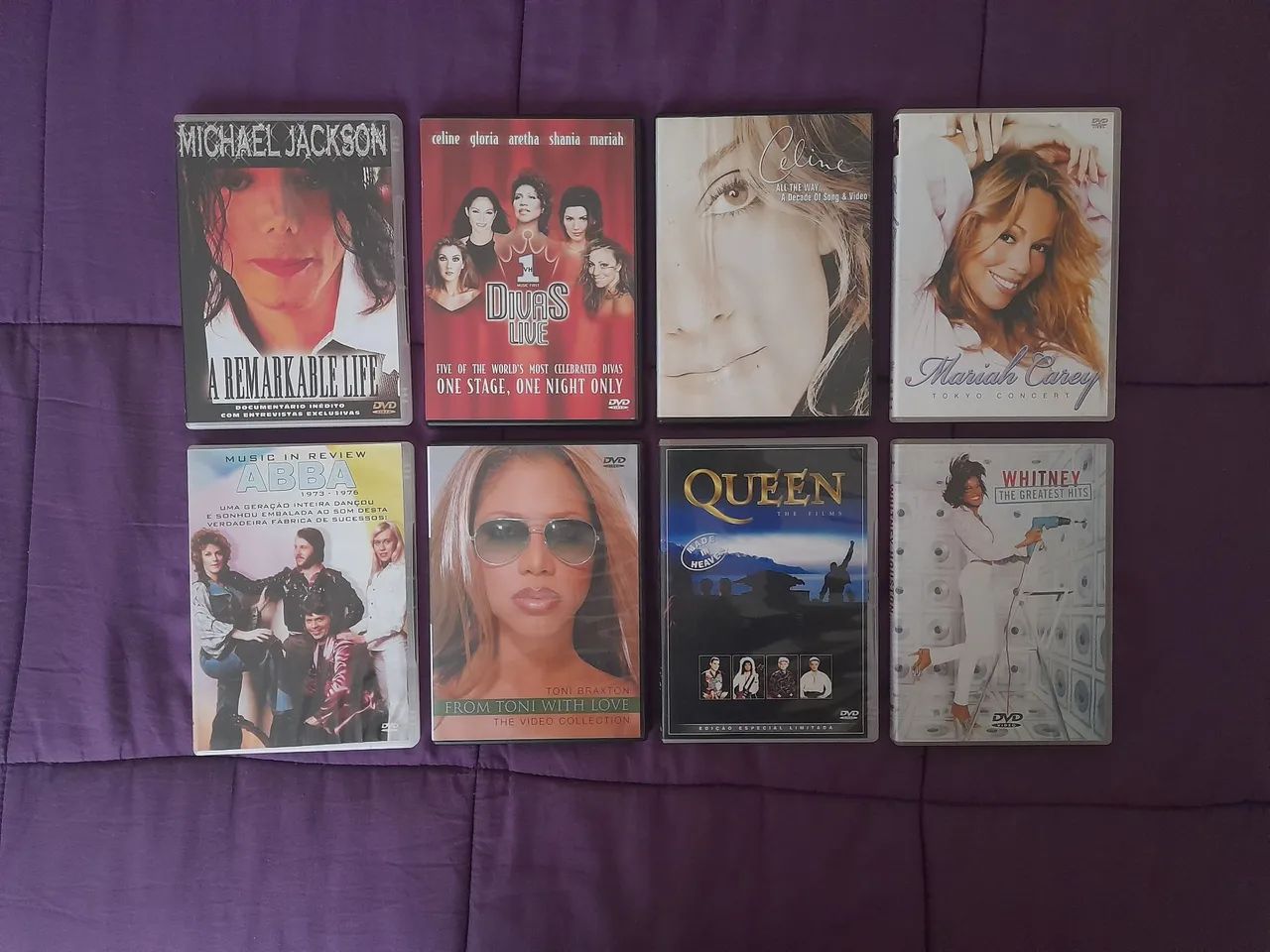 Coleção de DVDs Michael Celine Mariah Queen Whitney ABBA Divas e mais...