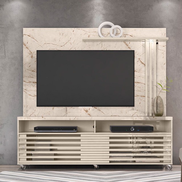 Sala home painel rack bancada t.v 65"