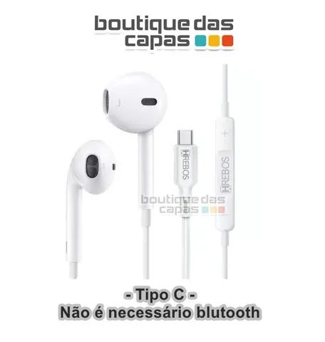 Fone de ouvido tipo c Hrebos com fio estéreo HS-51 não necessário bluetooth