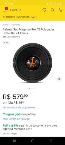 Woofer Magnum 12 Polegadas 550W RMS 4 Ohms - Connect Parts