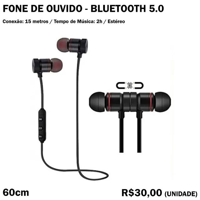 Fone de Ouvido Bluetooth 5.0