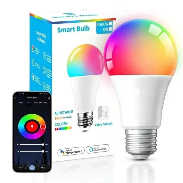 Lâmpada Inteligente Tuya RGB 15W Compatível com ALEXA Envio imediato!!