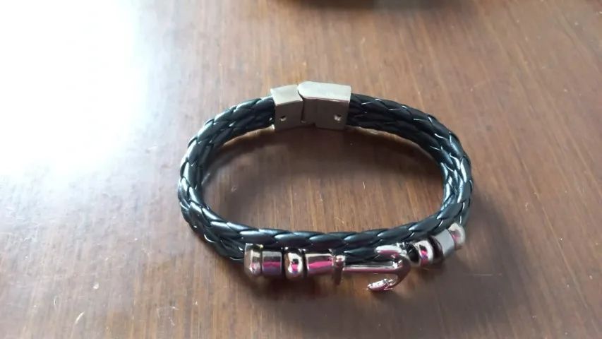 Púlseira/bracete de couro modelo ÂNCORA marca Magnun - Foto 3