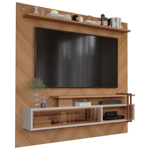 Painel Saquarema para TV até 65 Polegadas Permobili Nature Off White