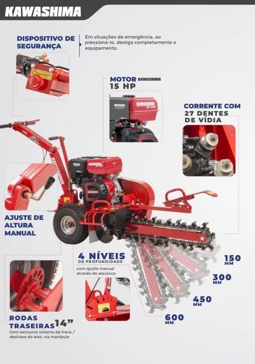 Valetadeira a gasolina Kawashima  - Foto 3