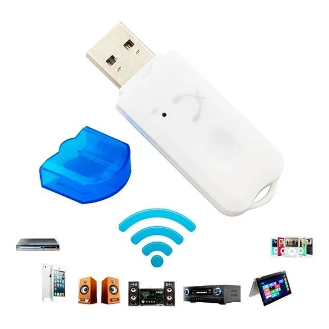 Adaptador Usb Bluetooth Receptor Áudio Som Automotivo funciona carro, Pc, caixa de som