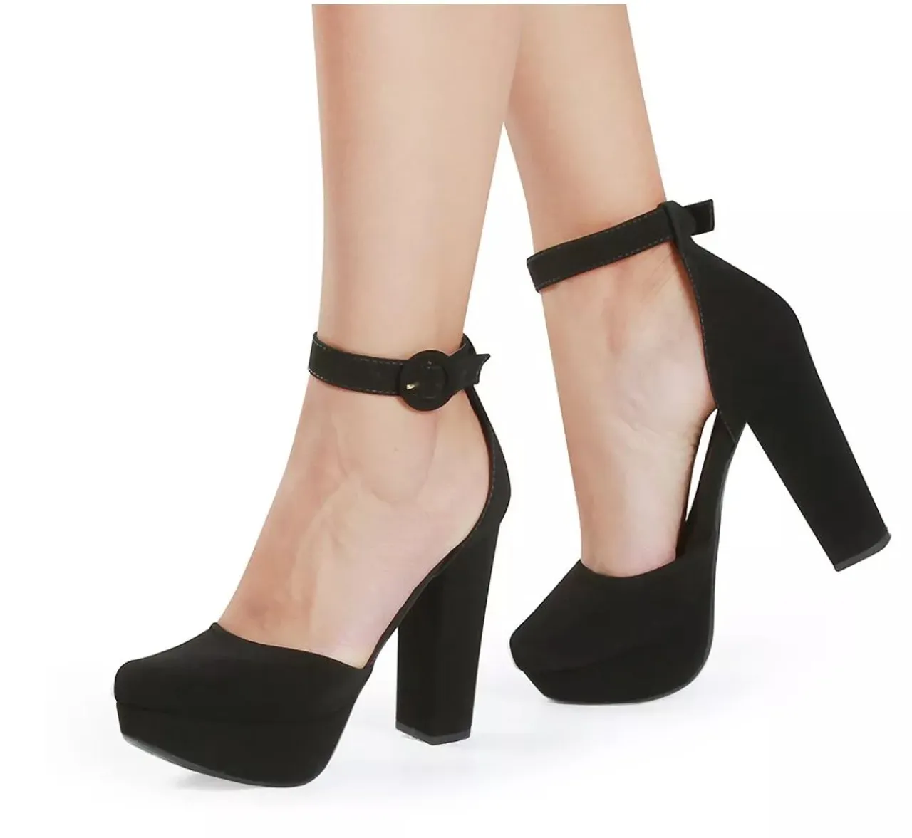 Sandália meia pata de Salto Alto Preto