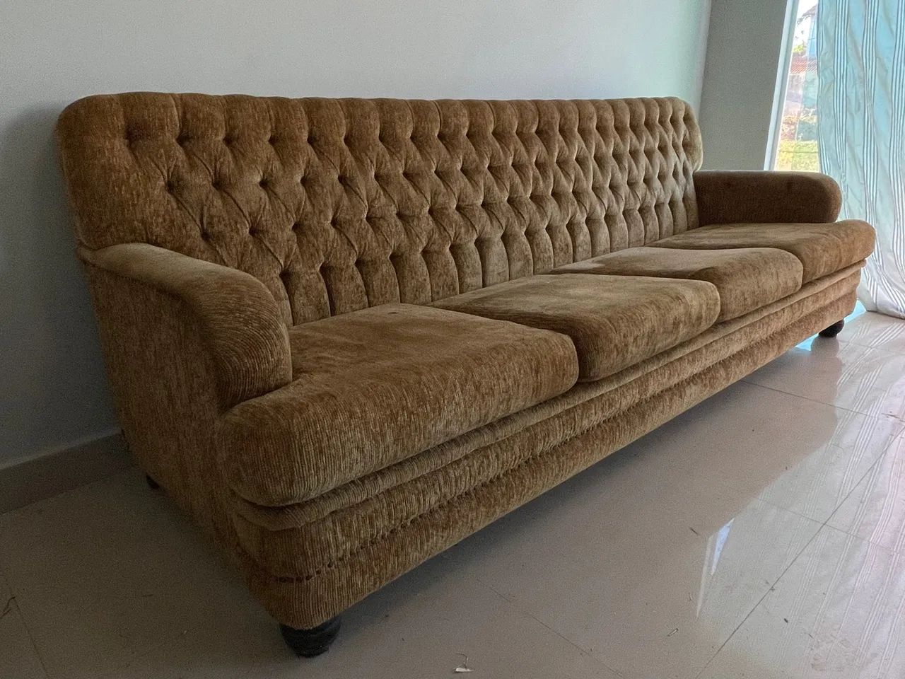 Conjunto sofá 4 lugares e 2 poltronas anos 80 divido 3x sj - Foto 2