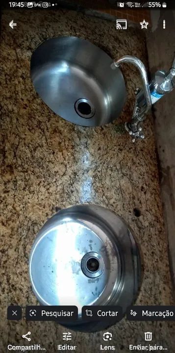 Pia de cozinha em granito com 2 cubas de inox - Foto 3