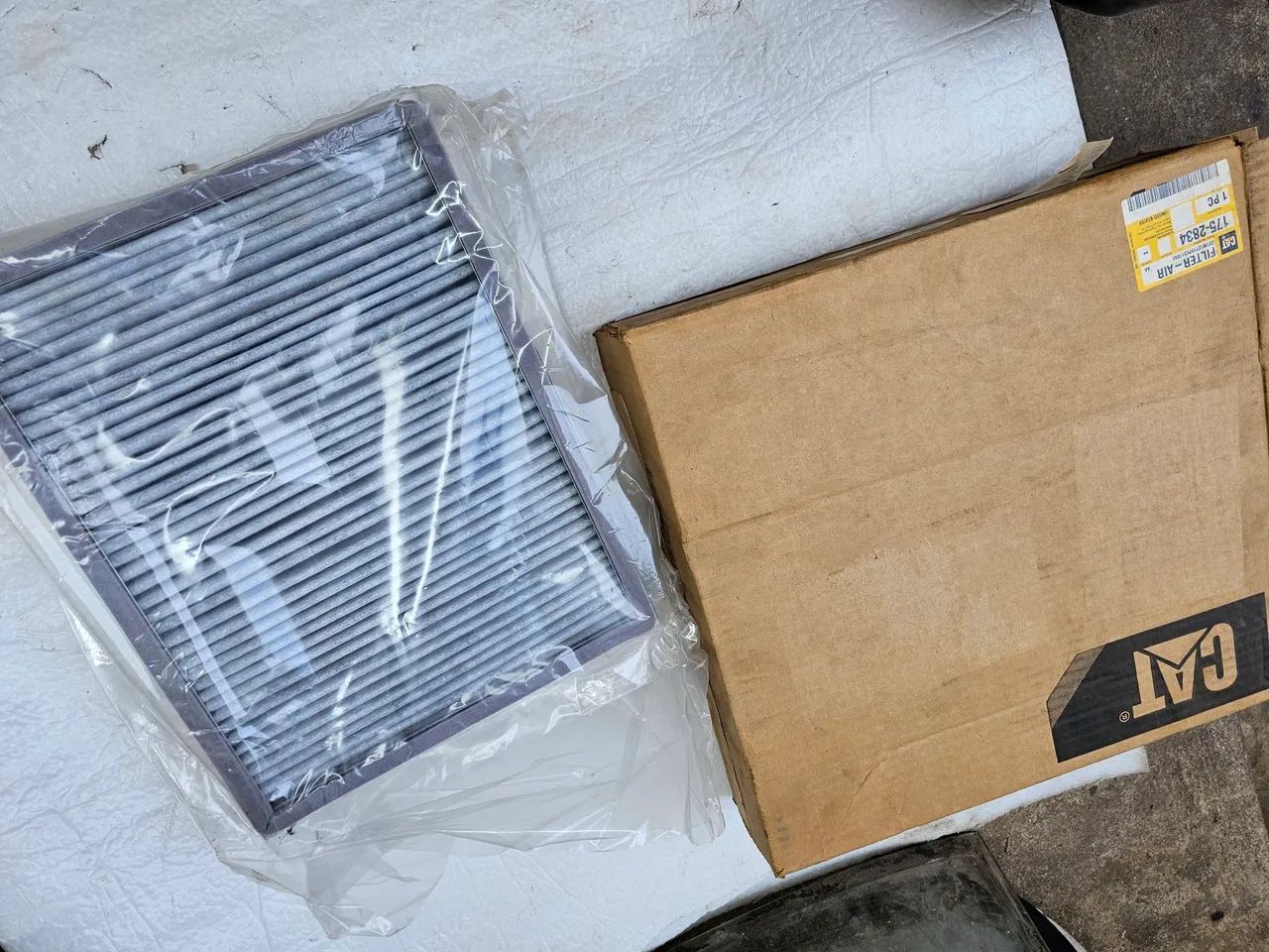 Pa carregadeira caterpillar filtro de ar cabine novo original - Foto 5