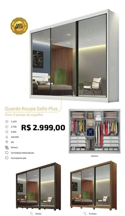 Guada Roupa Sollos Plus 3 Esp