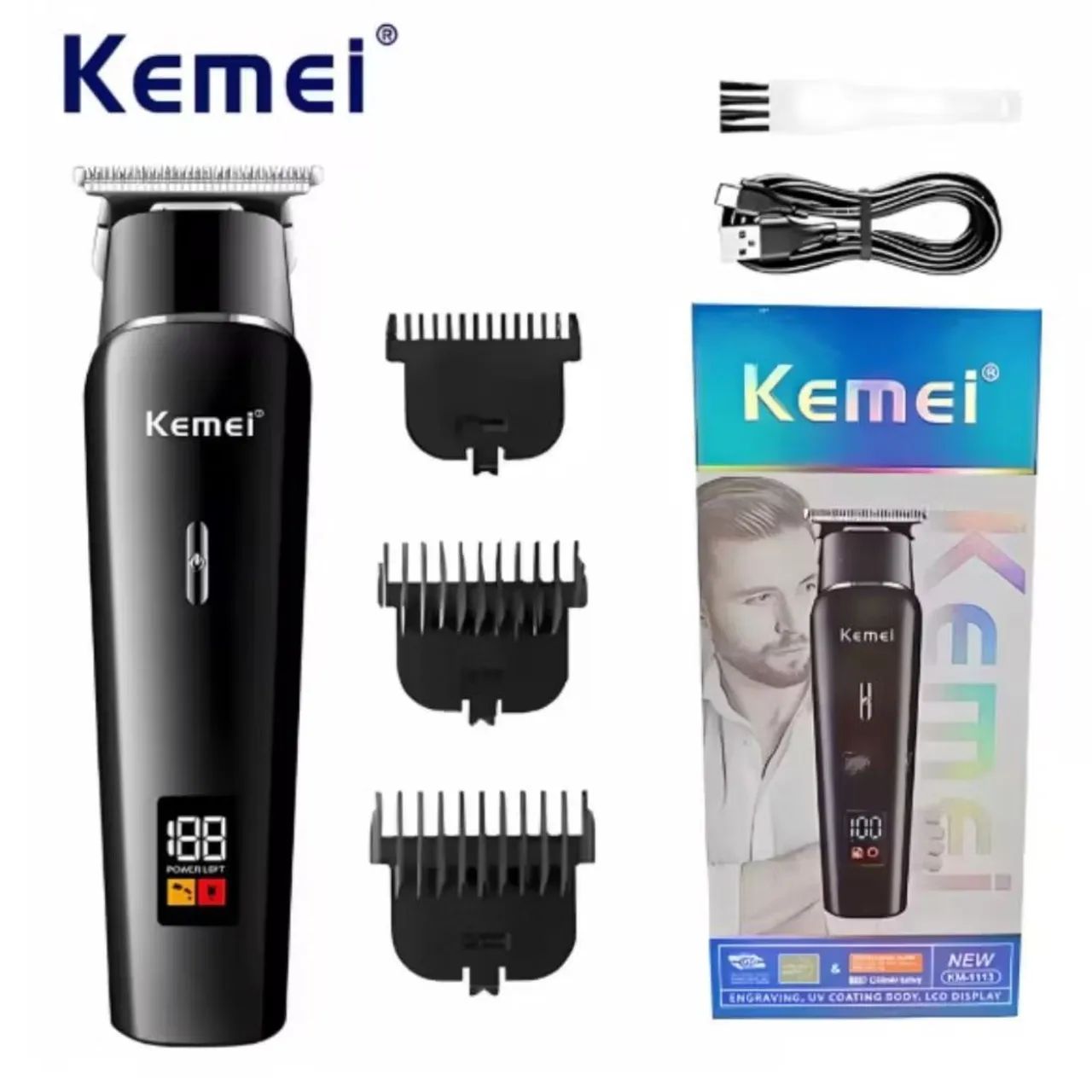 Máquina de cortar cabelo acabamento kemei km-1113  - Foto 2